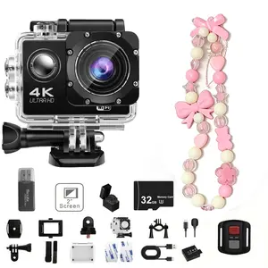 Ourlife 4K HD Outdoor Sports Camera, Wifi Sports Camera, Cycling Camera, Waterproof Action Camera with Hanging Chain Controller Card Reader, Wide Angle Fish Eye Lens, 2.0 Inch Screen