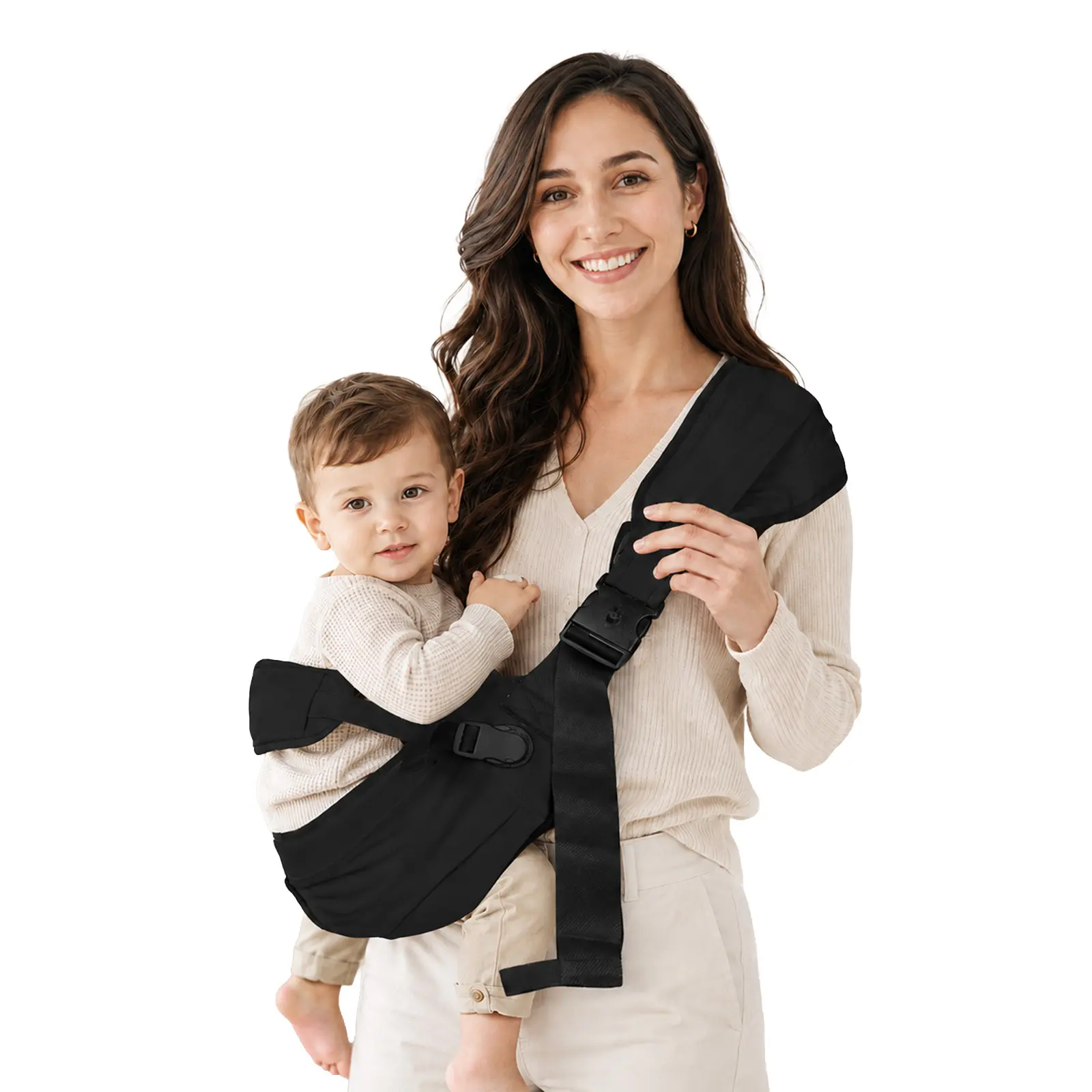 Blythease Baby Carrier Newborn to Toddler - Adjustable Baby Sling with Double Safety Buckle (25-60lbs), Portable and Lightweight Toddler Carrier