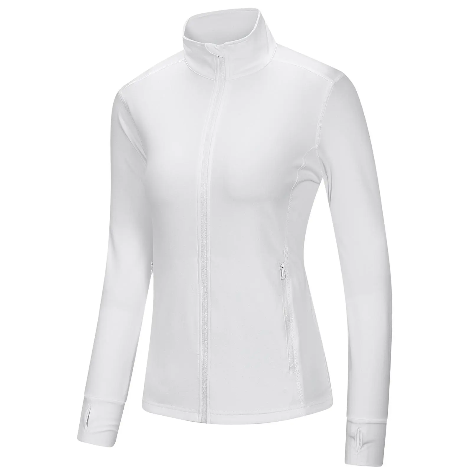Outdoor Ventures Women's Full Zip Up Athletic Jacket Lightweight Workout Running Jacket with Pockets for Hiking Yoga Gym