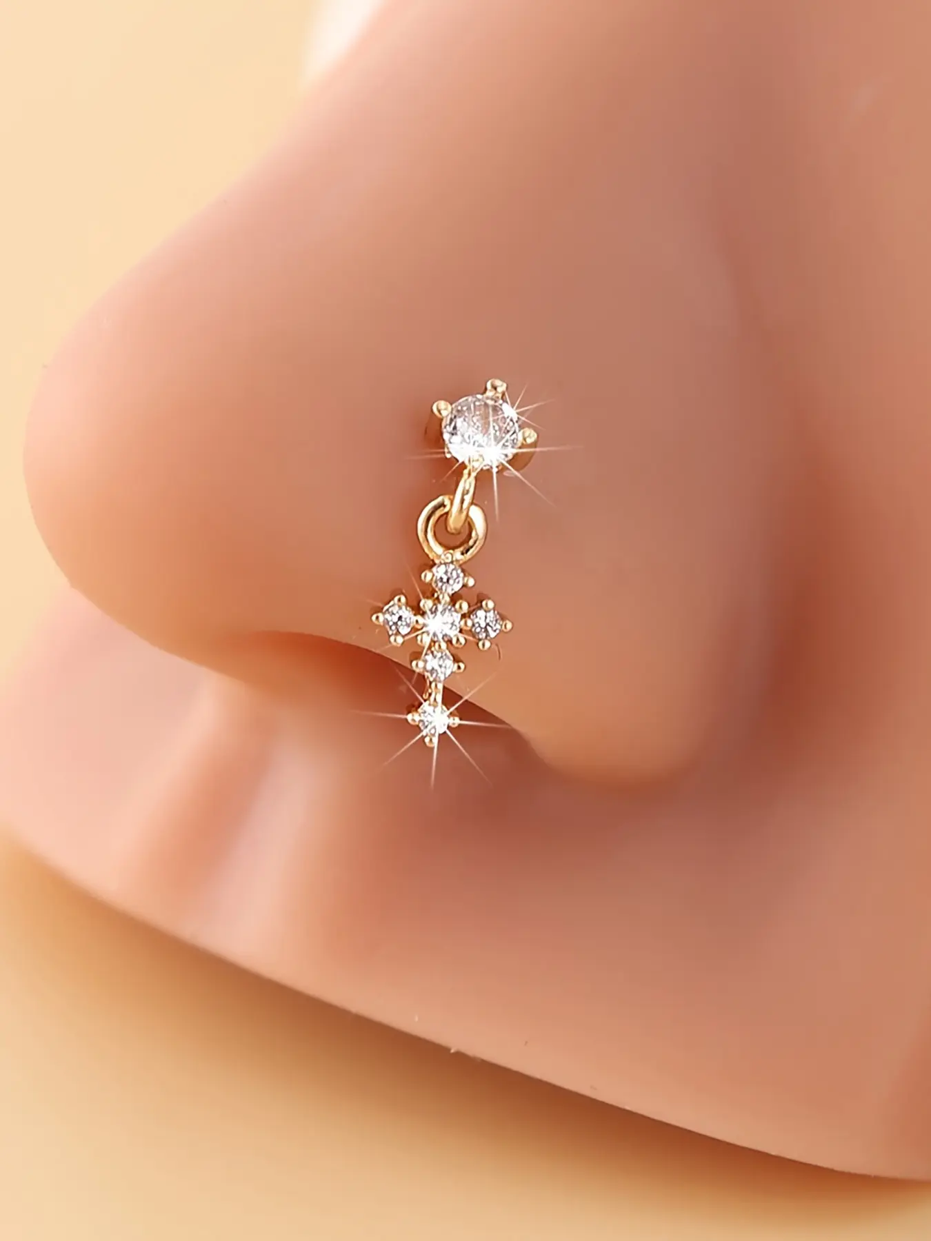 Women's Geometric Stainless Steel Nose Ring Jewelry, Body Jewelry, Daily Wear & Gift Suitable, Cute Design, All Season Accessory, Nose Piercing Jewelry, Body Jewellery