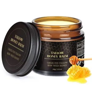 KAISASA Organic Grass-Fed Beef Tallow Balm with Raw Honey - Handmade All-Moisturizing Cream for Soft, Smooth Skin