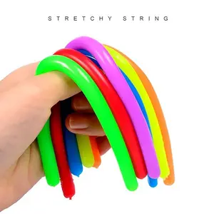 6 Pcs DIY Soft Rubber Noodle Elastic Rope Toys Stretch String Stress Relief Toy Stretch Rope Fidget Stress Vent Children Toy