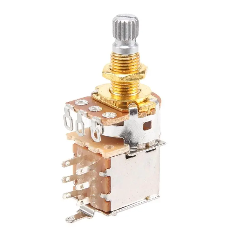 500K Audio Taper Push/Pull Guitar Potentiometers, Short Split Shaft Guitar Pots for Home Supplies Home Decor Hanging Decor, Short Shaft
