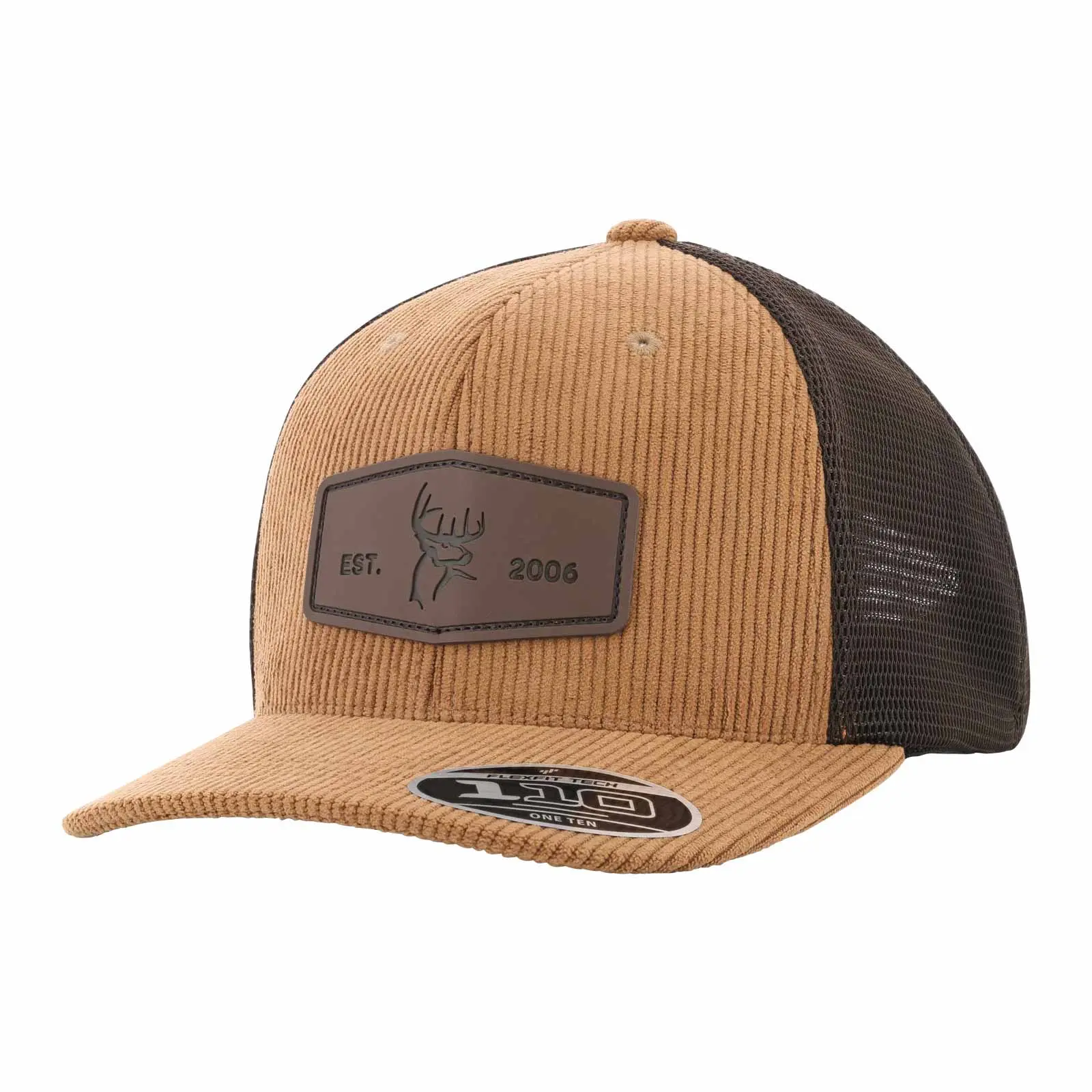 Legendary Whitetails Men's Buck Commander Casual Corduroy Trucker Hat with Leather Patch, Breathable Mesh, and Adjustable Flexfit 110 Snapback, Casual Hat, Hats