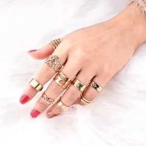 U7 9-Piece Set Of Open Rings With Various Patterns Fashion Jewelry For Women