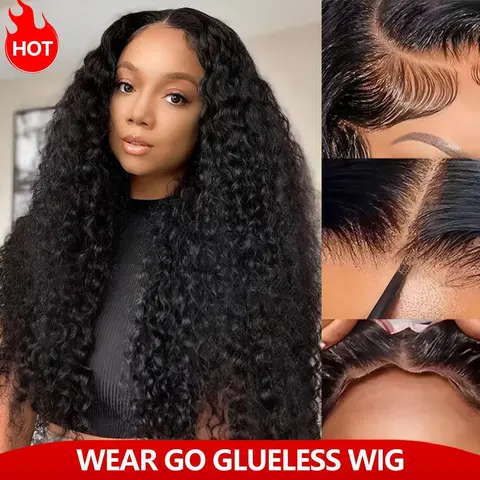 Female 6x5 HD Transparent Glueless Frontal Human Hair Lace Closure Wig - 100% Virgin Human Wigs, Water Wave, Pre-Bleached Knots, Invisible Part, Adjustable Straps, Durable for Wedding, Graduation, Restyle & Dye