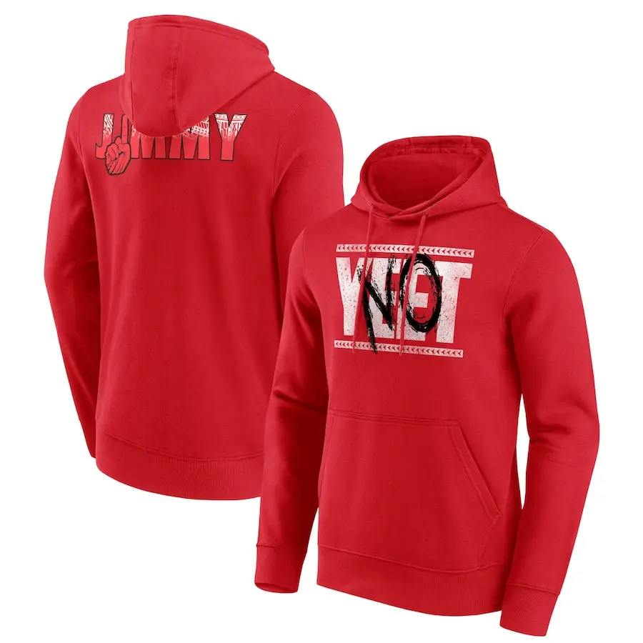 Men's Red Jimmy Uso No Yeet Fitted Stylish Soft Pullover Hoodie - Professional Wrestler Menswear Sweatshirt (Unisex Design)