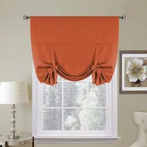 H.VERSAILTEX Thermal Insulated Tie Up Window Shade Light Reducing Curtains for Kitchen, Rod Pocket Panel - 42" Wide by 63" Long