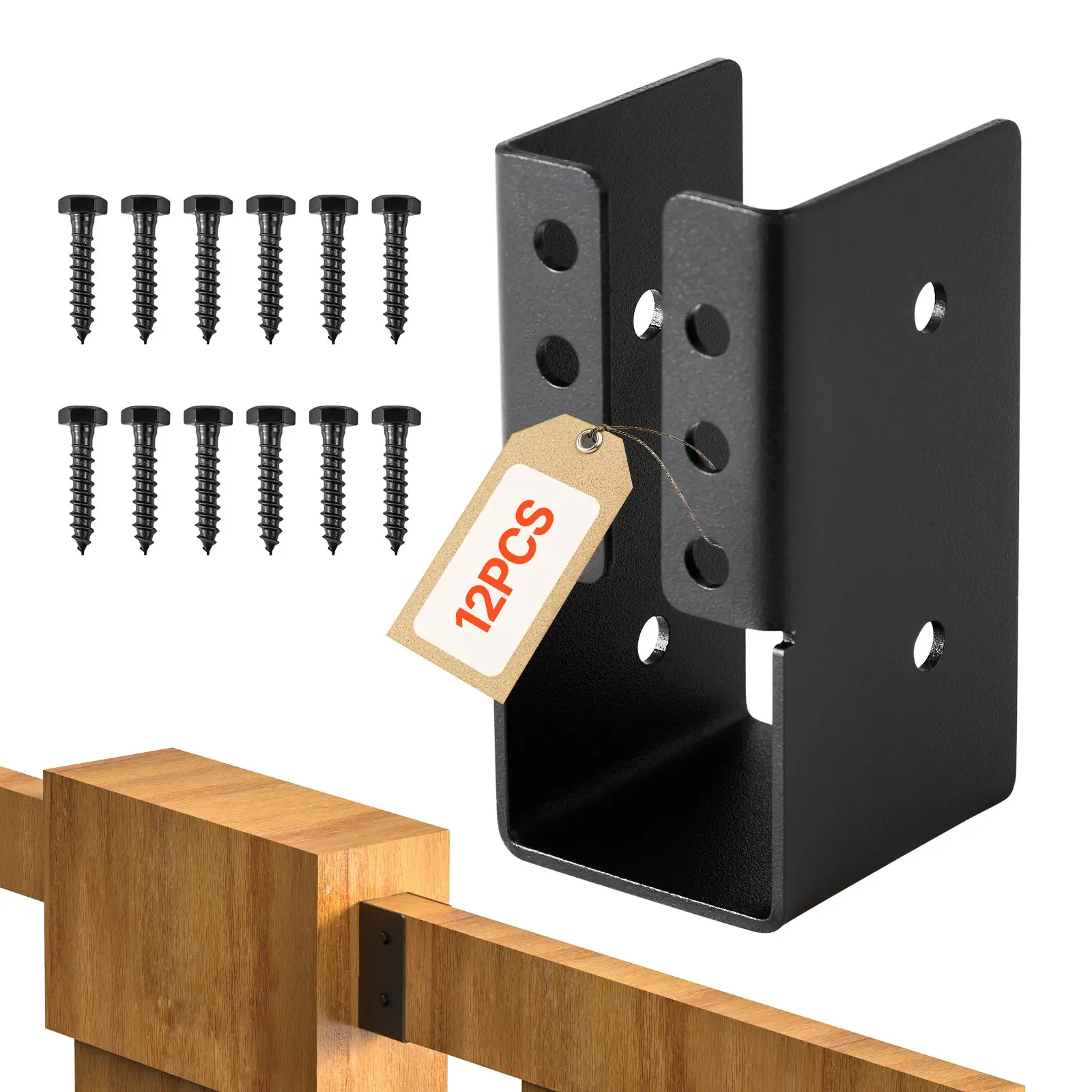 VEVOR Concealed Joist Hanger, 2x4 Inch Outdoor Concealed-Flange Joist Bracket with Screws, Steel Light Joist Hangers for 1.93 x 3.62 Inch / 49 x 92 mm Beam, Swing, Fence, Wooden Slides, 12 PcsSummervibes