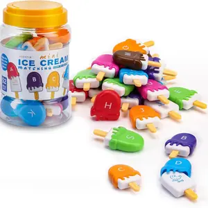 Ice Cream ABC Matching Game, Educational Alphabet Toy with Uppercase & Lowercase Letters, Preschool Learning Activities for Kids, Fine Motor Skills Montessori Toy, Learning Tool, Ideal Gift for Christmas, Easter, Birthday Party