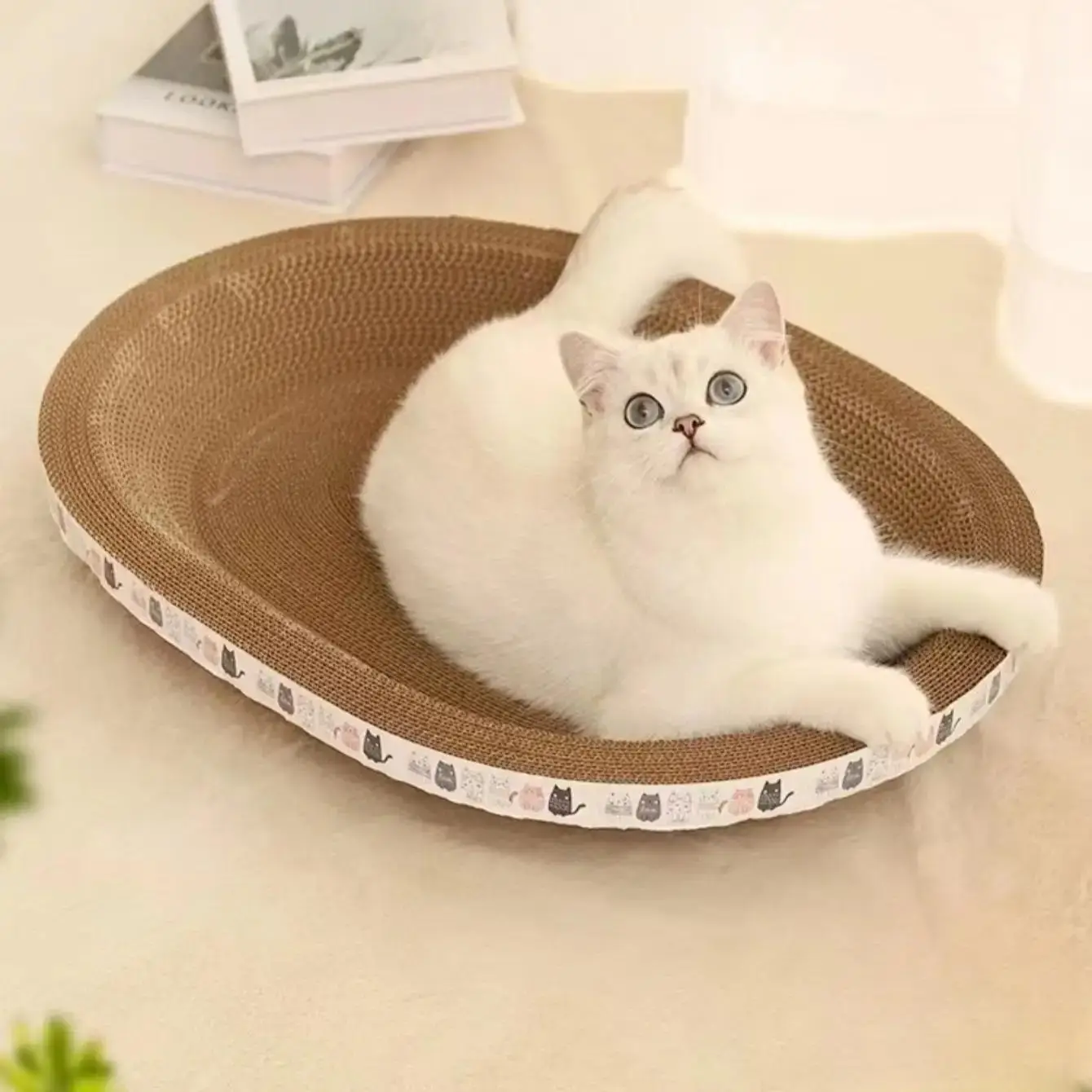 Cat Scratching Board, Cartoon Cat Pattern Cat Scratcher Toy, Cat Scratcher Pad, Cat Furniture Accessories, Cat Stuff