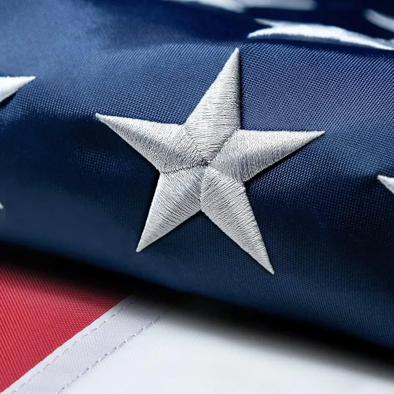 3x5 FT American Outdoor Flag Collectible, USA-Made, 260gsm Polyester Resists Wear, Reinforced Stitching, Tear-Resistant, Wind-Resistant, Waterproof, Embroidered Stars, Sewn-Stripe Finish, Brass Grommets, Sports Collectibles Flags & Banners, American Flags