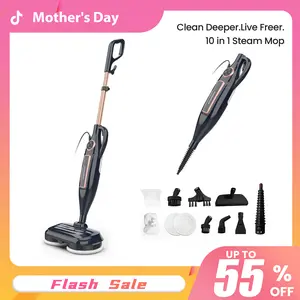 [Mothersday]DEVOAC 10-in-1 Electric Steam Mop with Detachable Handheld Steamer Lightweight for Walls Floors,Tiles Tackles Grease&Sticky Messes,Steam Cleaner For House, Multi-Accessories Portable Cleaning tiktokshopspringglowup