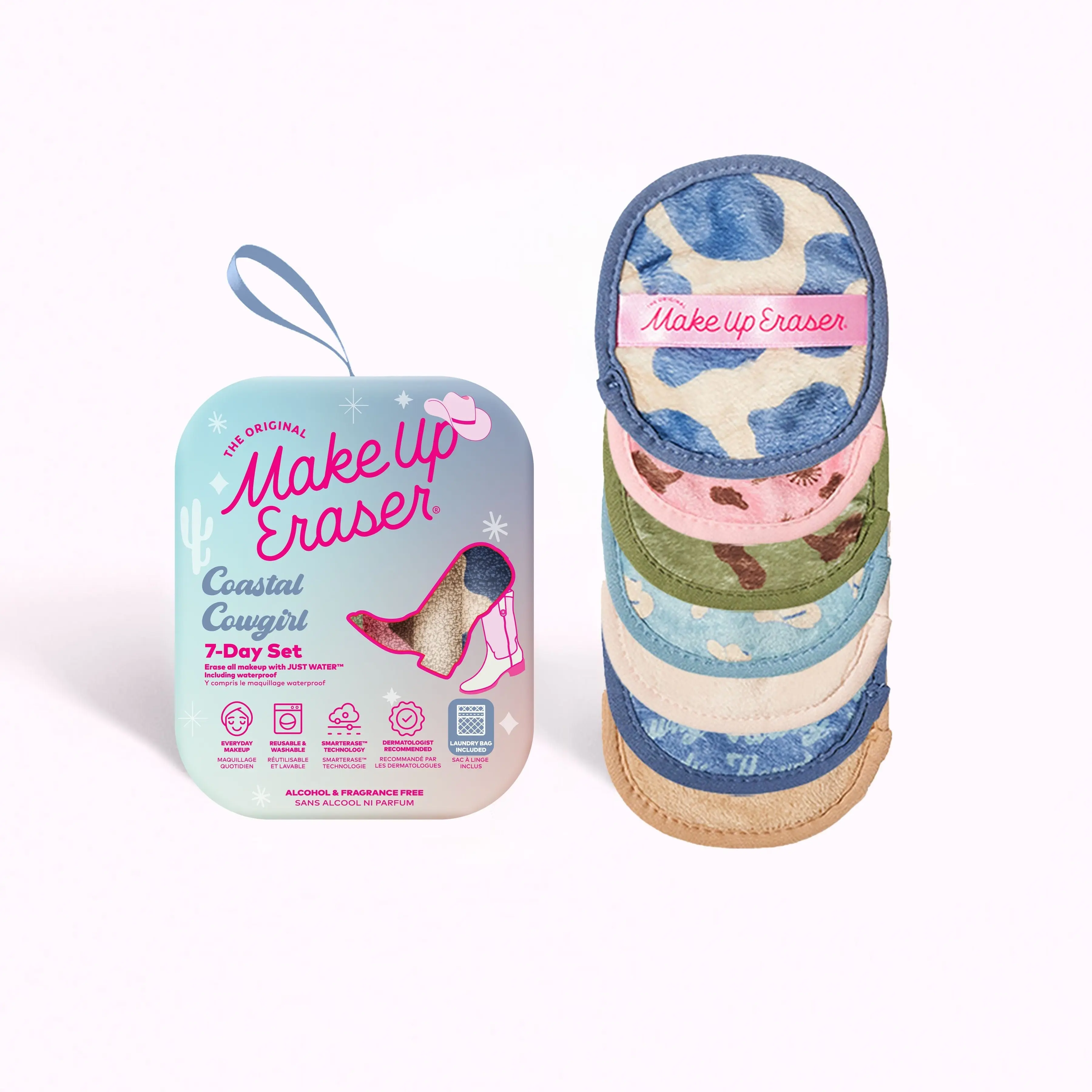 MakeUp Eraser Coastal Cowgirl 7-Day Set - Erase Makeup with JUST WATER, Reusable & Machine Washable Makeup Remover