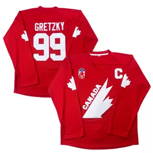 Men's #99 Hockey Jersey Gretzky Labatt Team Coupe Canada CupIce  Stitched Sewing embroidery Red Athletic Uniform100% Polyester Breathable Mesh Quick-Dry Micro-elasticity Long Sleeve sweatshirt Fan related clothing S-3XL