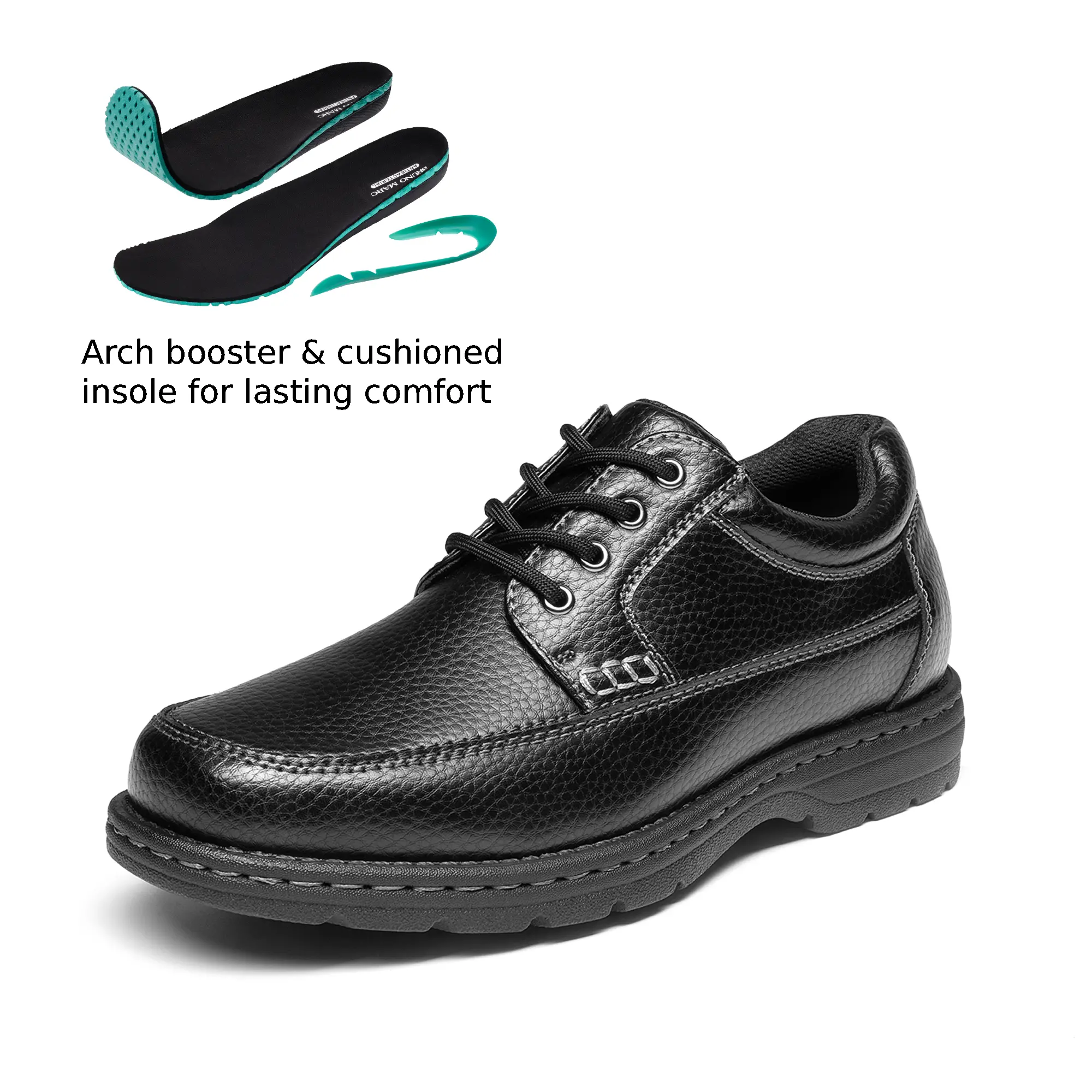 【BRUNO MARC Anniversary】 Men's Square Toe Dress Shoes Walk Oxfords with Removable Arch Booster & Cushioned Insole for Enhanced Comfort tiktokshopbacktoschool