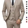 YND Men's 3-Piece Slim Fit Formal Suit - 1-Button, 30% Denser Fabric Jacket, Pants & Tie Set, 3D Tailored Fit, Plain, Inside/Out Pockets, Corporate Office Workwear for Wedding, Business Events,sohochic