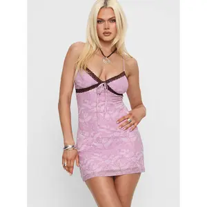 Moonpool Lace Trim Mini Dress Multi Floral