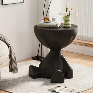 1 Piece 2-In-1 Modern Creative Bear-Shaped Storage Cabinet Bedside Table, Creative Bedside Table, Home Sofa Side Rack, Bedroom Balcony Mobile Mini Table, Small Apartment Coffee Table, Suitable For Storage In The Living Room And Bedroom.