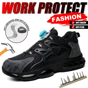 Anti-smash, anti-puncture, breathable and comfortable work safety shoes Durable Steel Toe Black