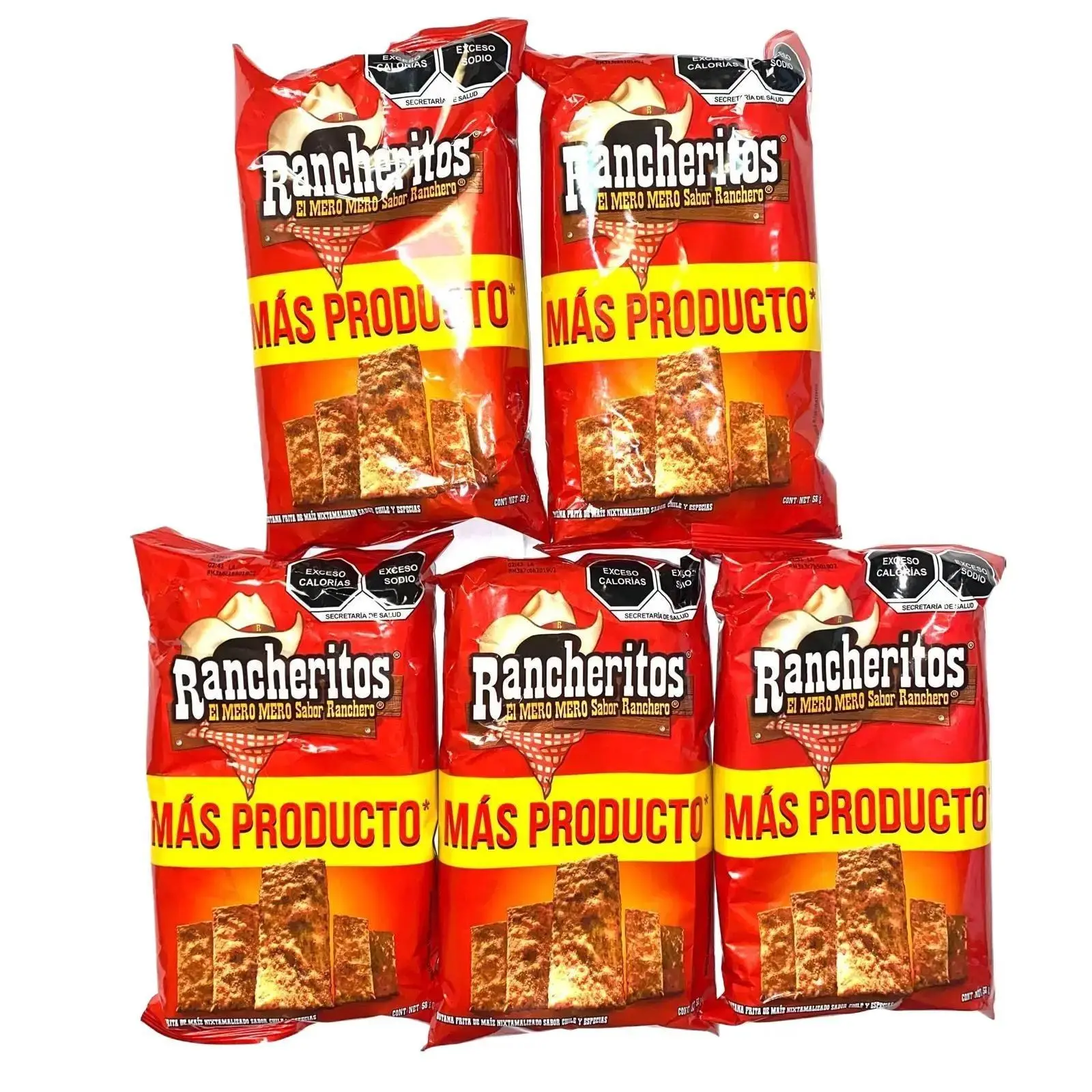 5 - PK RANCHERITOS Crunch Snack Crunchy - 58 GRAMS PER BAG - SABRITAS MEXICANAS - PAPITAS MEXICANAS - MEXICAN CHIPS Crispy Potato