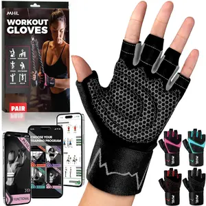 Workout Gloves for Women with Wrist Wraps – Breathable Gym Gloves, Padded Palm Protection & Enhanced Grip for Weightlifting