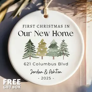 First Christmas in Our New Home Christmas Ornaments, Personalized Our New House Ornament, 2025 New Home Ornament, Our First Home Keepsake