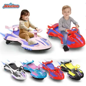 【Akeleo】12V Electric Wiggle Car with Pedal, 2 in 1 Wiggle Car Ride On Toys for Kids Ages 3 and Up, Anti-Rollover Flashing Wheels, Bluetooth, Music,Halloween&Christmas gifts,Devil Drift Car