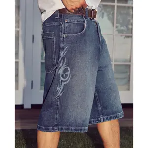 Hollister Cyber Sigilism Graphic Super Baggy Jean Shorts