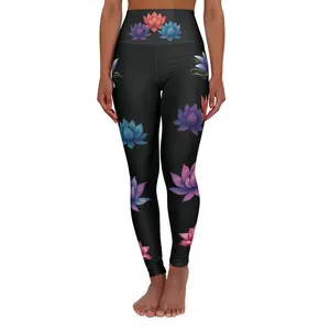 Watercolor Lotus High Waisted Yoga Leggings | Fitness, Meditation, Activewear, Yoga, Exercise Gear