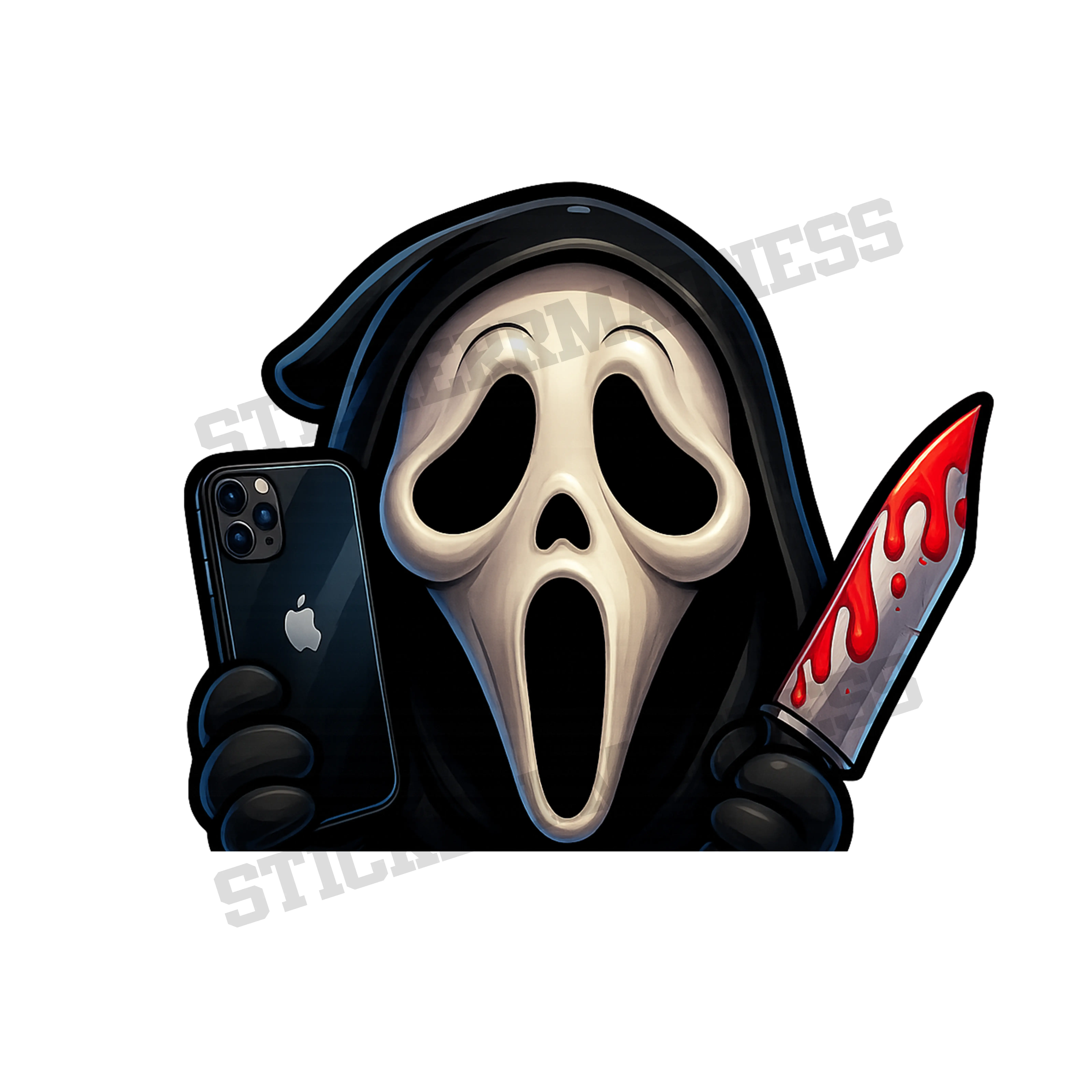 Ghost Horror Sticker – 5" Vinyl Decal | Waterproof & UV Resistant - Decal stickers , horror vinyl decal, scary sticker, spooky sticker, Halloween vinyl decal