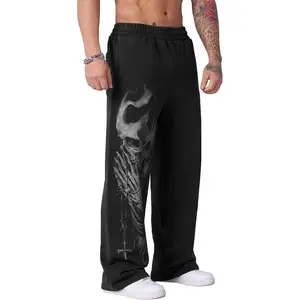 Men's Graphic Sweatpants Gothic Punk Streetwear Joggers Gym Workout Lounge Pants with Pockets
