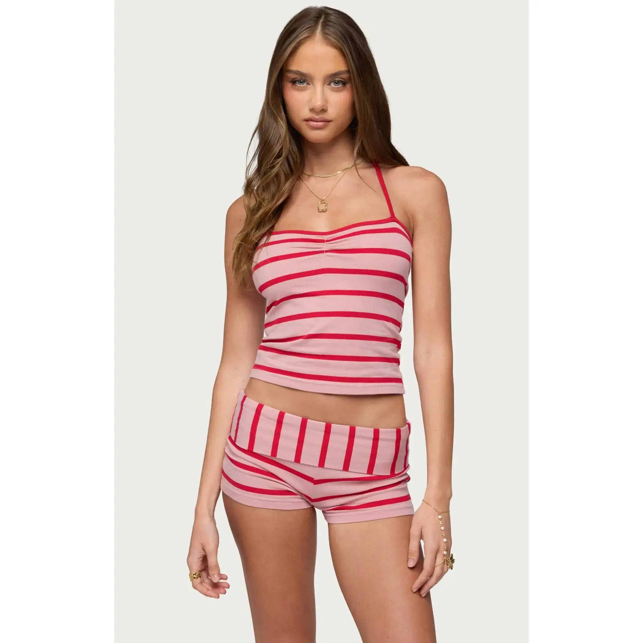 Edikted Women's Lorenza Striped Halter Top