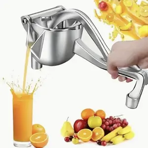 1-Pack Handheld Manual Metal Lemon Juicer Squeezer - Portable Food Grade Aluminium Kitchen Gadget, Detachable Head, Quiet Operation, Easy Cleaning, Sturdy Fruit Utensil