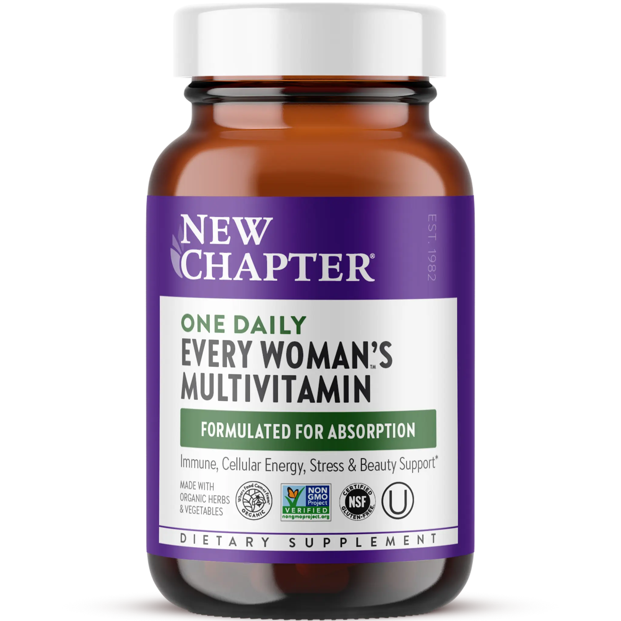 New Chapter Every Woman's One Daily Multivtamin, Vitamins for Women + Immune, Beauty + Energy Support with Fermented Nutrients - 30ct