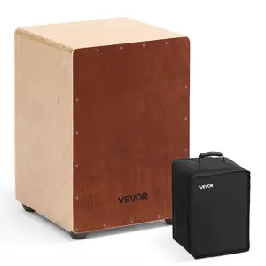VEVOR Adjustable Wooden Birchwood Cajon Box Drum, Percussion Instrument with Snare Wires, Includes Travel Bag