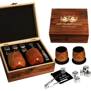 Charred Wooden Bourbon Drinking, Bourbon Gifts for Men, Handcrafted Whiskey Glasses for Dad, Great Whiskey Gifts for Men, Perfect Presents for Boyfriend Father, Wine