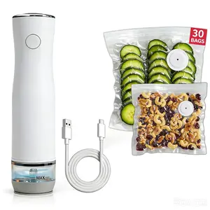 Chef Preserve Compact Vacuum Sealer for Food (Vacuum Sealer Machine + 30 Reusable Vacuum Bags) Powerful Handheld Vacuum Sealer Machine, Seal Meal Saver, Portable Food Sealer