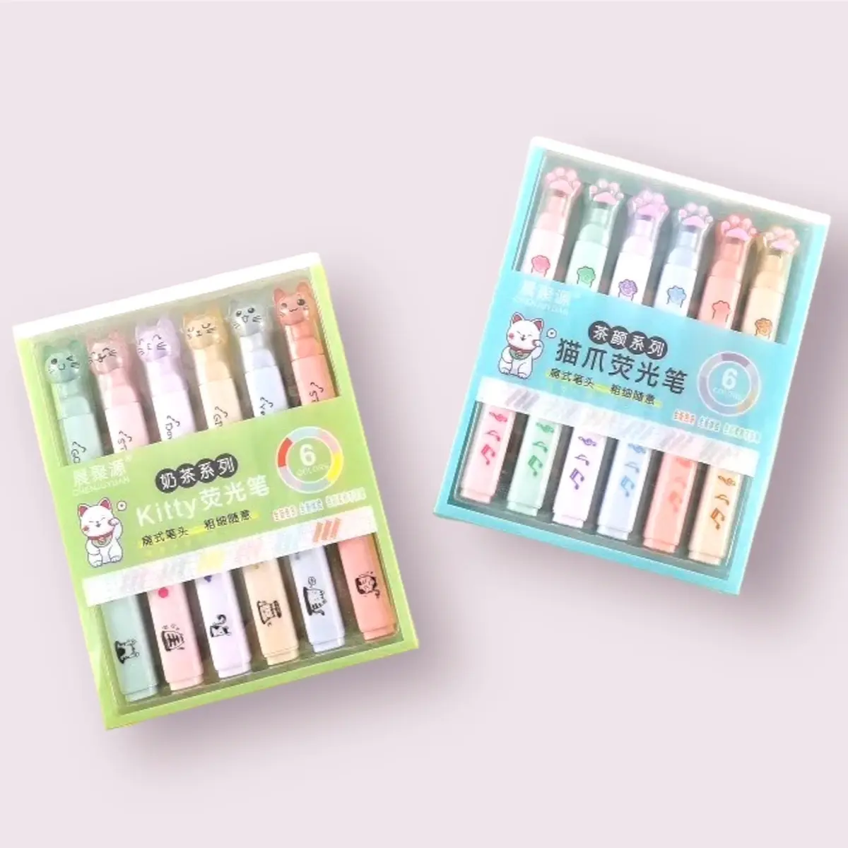 Cute Cat Pastel Highlighter - Perfect for Adding Color to Your Notes and Doodles annotationkit highlighters