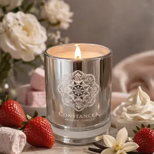 Blush Creme | Constance K Aromatic Eco-Lux Candles Coconut & Apricot Wax Crackling Wood Wick Paraben & Phthalate Free Handpoured in USA Non-toxic Clean Burning Vegan Decor Scent