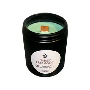Genesis Flame Candle Gentlemen's Ember Series "Timber Elegance" 8oz Soy Wax Candle with Mahogany Teakwood & Soft Musk Scent