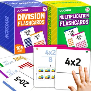 QUOKKA Flash Cards Multiplication & Division for Kids | 338 Cards Set, Colorful, Visual Stimulation Cards, Ages 7+ Years