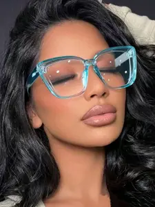 Women's Plastic Cat Eye Glasses, Sexy Elegant High-End Fashion, American Style Avant-Garde Atmosphere, Trendy Eyewear for Women
