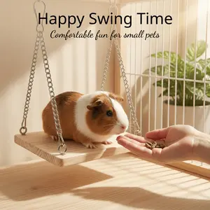 Hamster Mini Wooden House Swing, Durable Material, Hamster Cage Decor, Ideal for Hamsters, Chinchillas, Golden Bears, Home Decoration