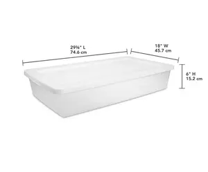 41-Quart Clear Plastic Storage Container with White Snap-On Lid