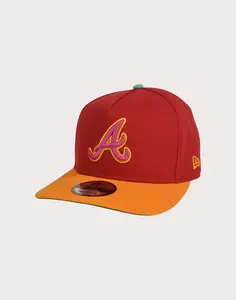 Mens New Era MLB Atlanta Braves 9FIFTY A-Frame Spring Snapback Hat