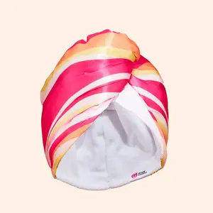 GrandeHAIR Reversible Microfiber & Satin Twist Towel - Hook & Rock Design for Freshly Washed Hair & Preventing Split Ends