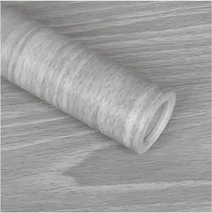 Gray Wood Contact Paper 17.71 x 118 Inch Wood Grain Texture Peel and Stick Wallpaper Adhesive Paper Light Grey Wall Covering Desk Shelf Drawer Liner Cabinets Wardrobe