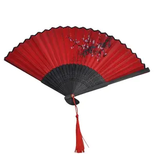 Handmade Vintage Bamboo-Wooden Folding Hand Fan, Traditional Chinese-Japanese-Korean Art Craft, Room Decor, Wedding Props, Home Supplies Gift