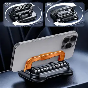 Car Phone Holder, Rotation Strong Suction Mount, Dashboard Stand, Number Plate Cellphone Mount, Non-Slip Adjustable for iPhone Android, Ideal for Commuting, Camping, Driving